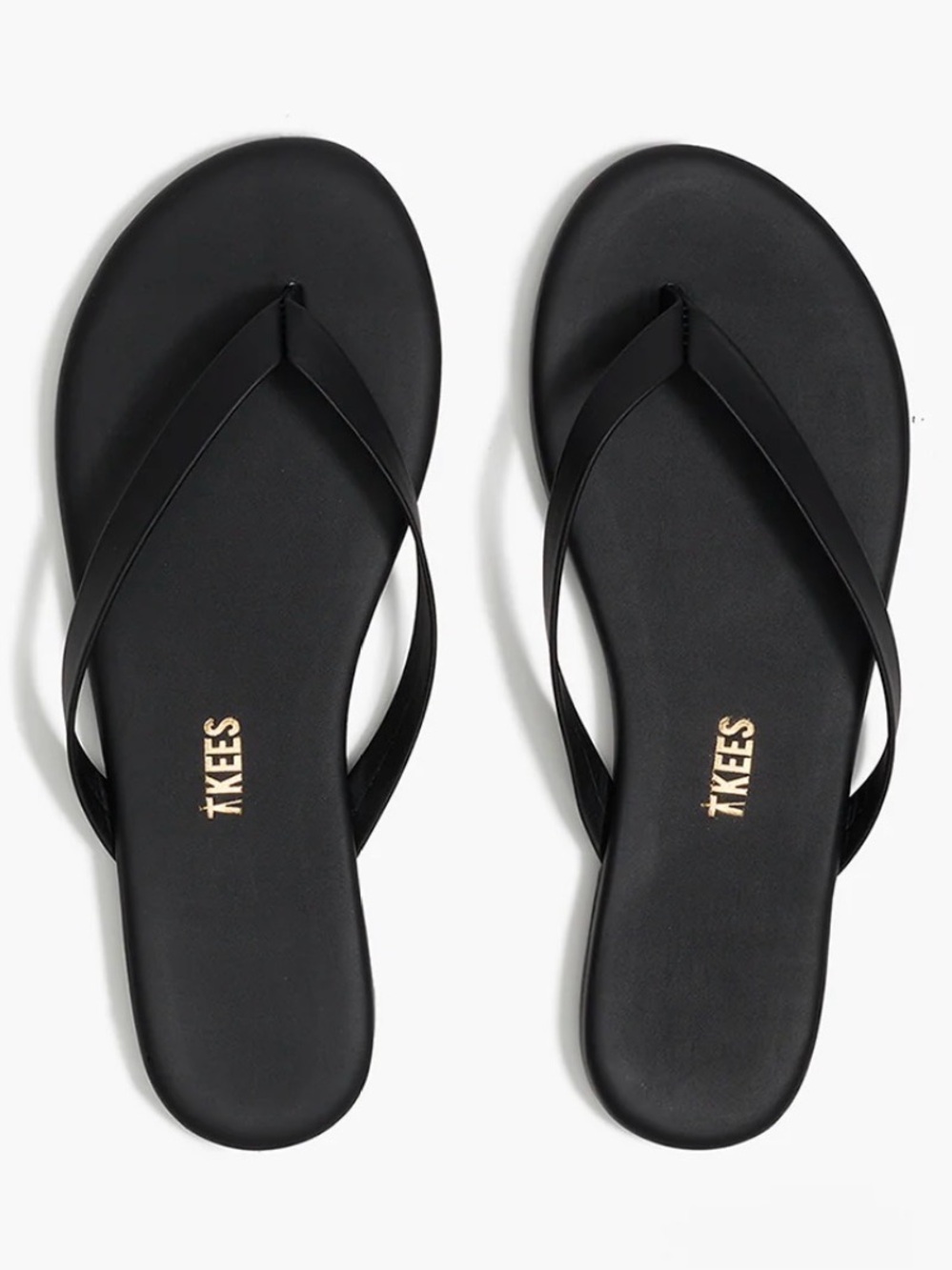 TKEES Black Minimalist Flip Flop Sandals
